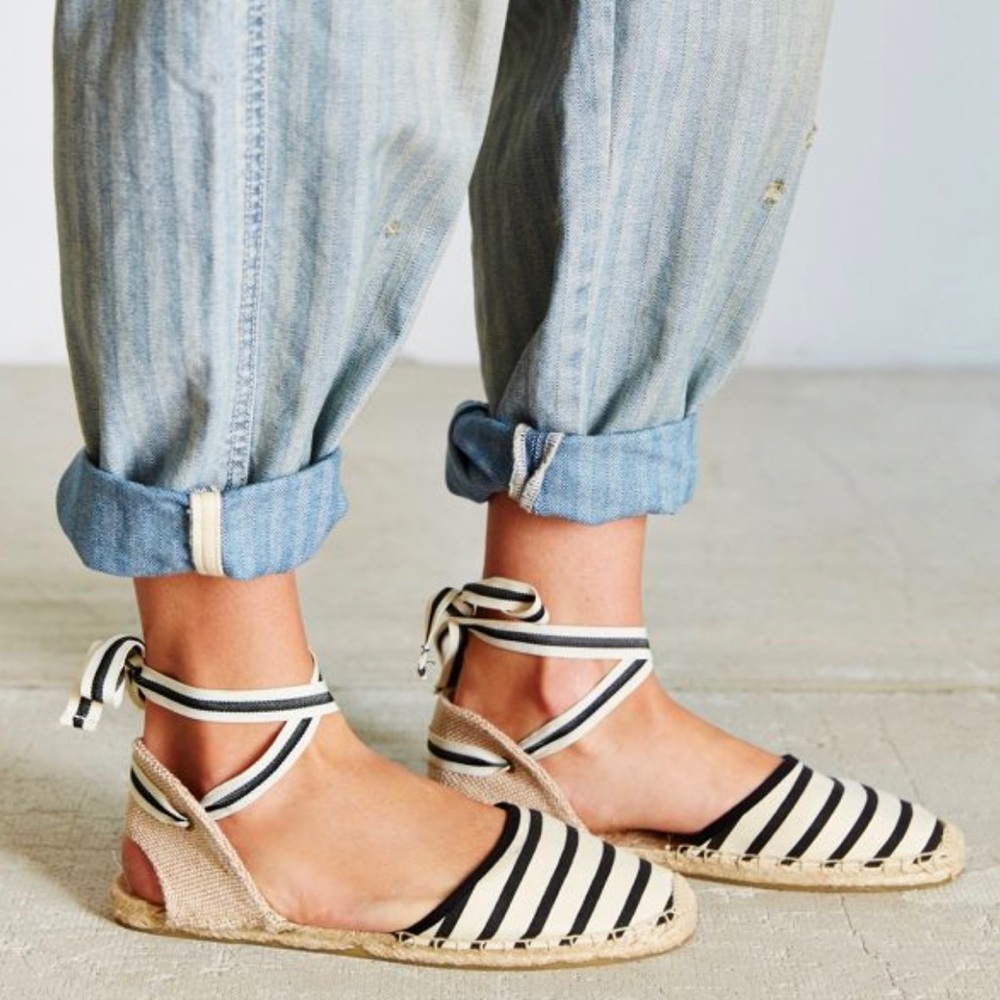 Canvas Striped Espadrille Sandals